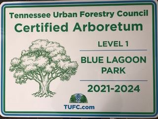 Blue Lagoon Level 1 Arboretum plaque